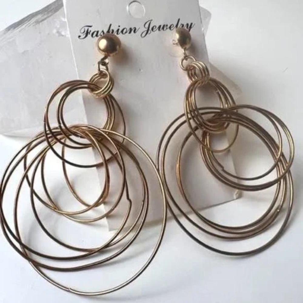 Golden Dangle Earrings